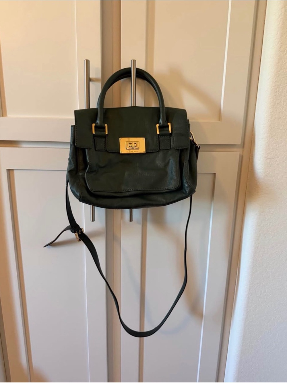 Michael Kors Green Leather Satchel Handbag